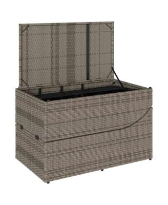 Folding Sun Lounger Grey PE rattan Standard Foldable