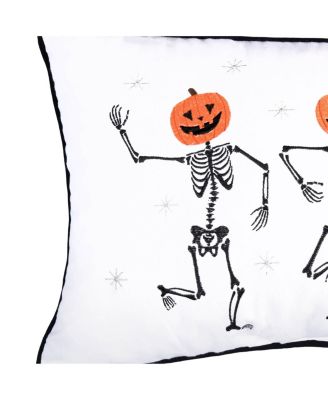 Pumpkin skeletion Trio Throw Pillow, 14" x 22"