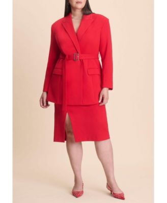 Women's Belted Ponte Blazer