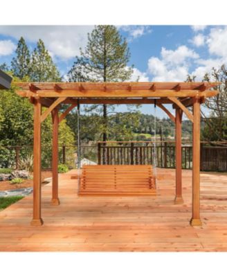 Wood Pergola 12'x10' Cedar Wood Gazebo, Outdoor Pergola for Patio Deck Garden Backyard and Patio