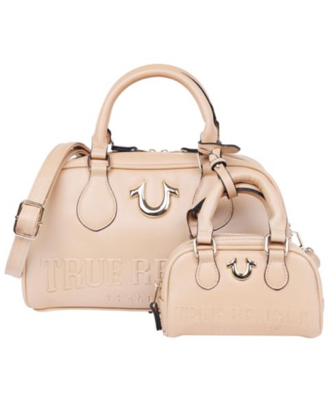 Женская сумка True Religion Logo Satchel with Matching Mini, цвет: Верблюжий