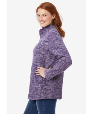 Plus Size Microfleece Quarter-Zip Pullover