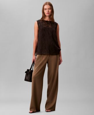 Women's Sleeveless Burnout Blouse