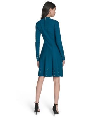 Women's Embellished Mock Neck Dress