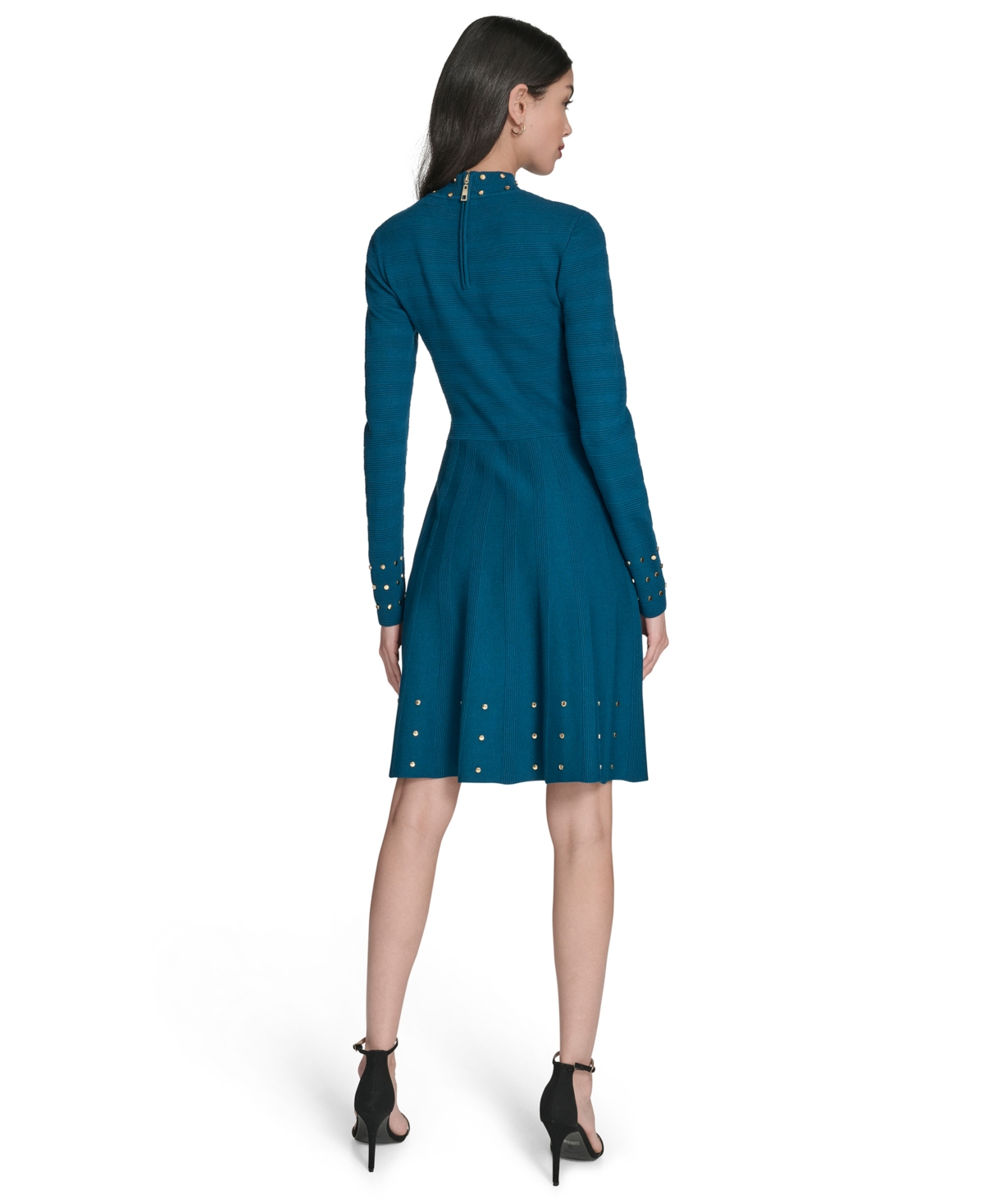 Vince Camuto Women's Embellished Mock Neck Dress In Green