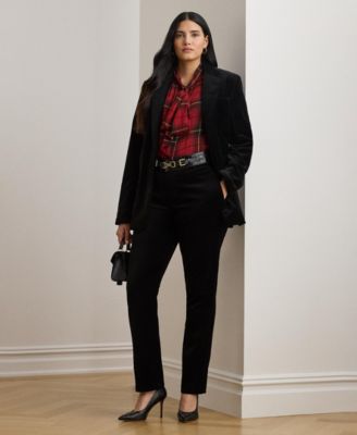 Plus Size Stretch Velvet Blazer