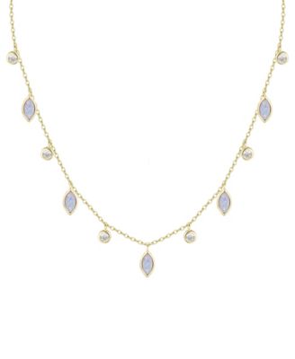 Drops of Spring Necklace with Lab-Grown Opal in 14k Gold Plated Sterling Silver