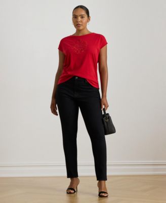 Plus Size Sequined-Crest Jersey T-Shirt