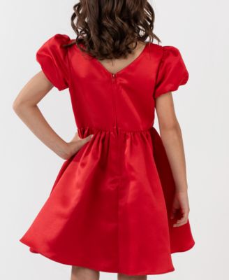 Girls' 2T-6X Embellished Short Sleeve Dress