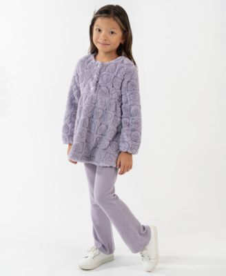 Rare Editions - Girls 2T-6X 2-Piece Heart Pattern Top and Solid Leggings Set
