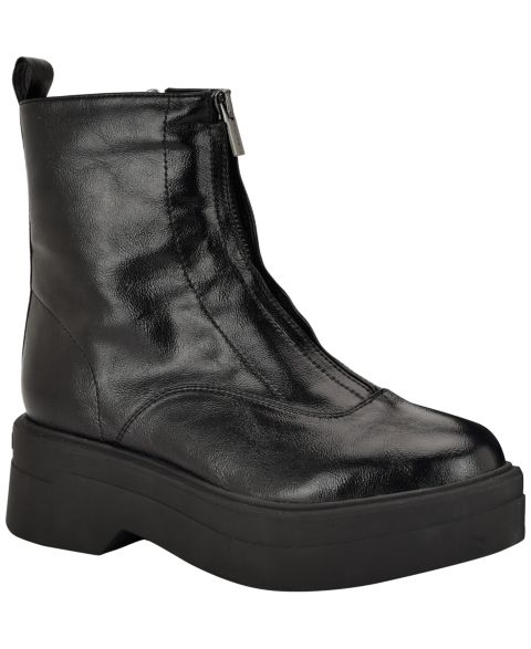 Женские ботинки Calvin Klein Rivin Front Zip Platform Booties, цвет: Чёрный гладкий