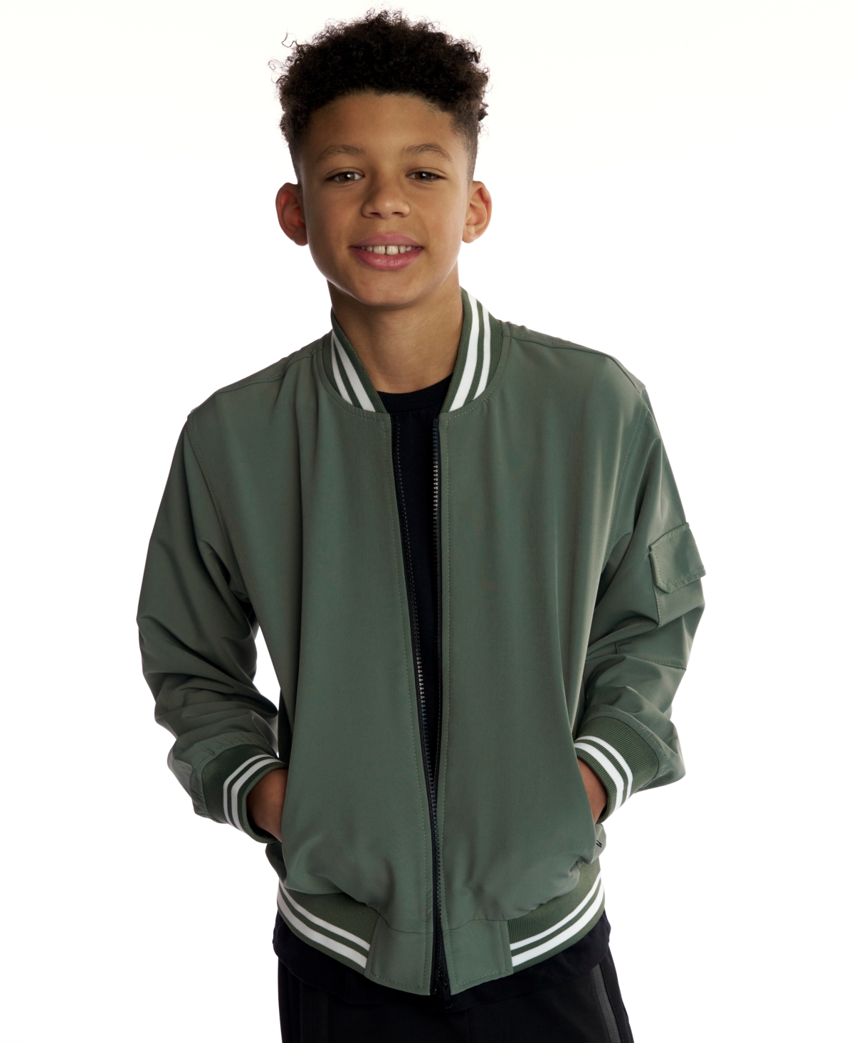 Sovereign Code Boys 5-18 Cedric Long Sleeves Bomber Jacket In Green