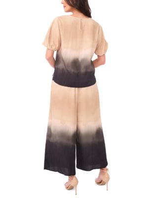Women's Gathered Tie-Dye Wide-Leg Pants