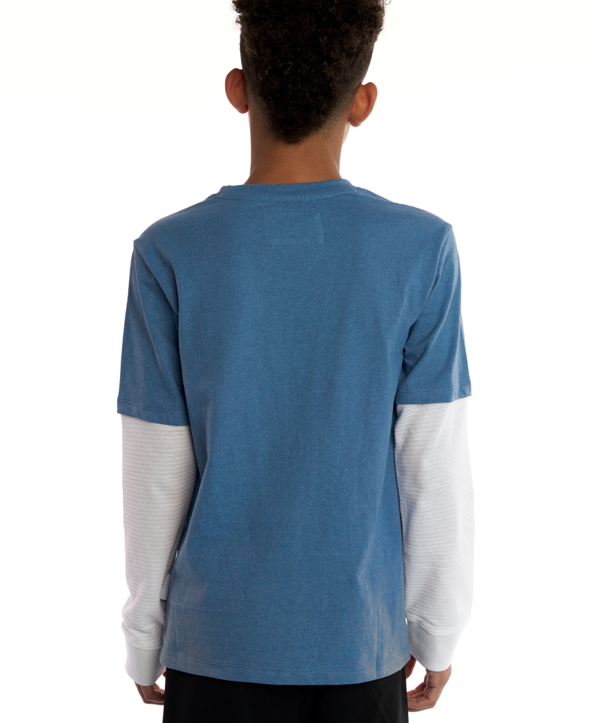 Sovereign Code Boys 5-20 Harper Twofer Crewneck Layered T-shirt In Blue