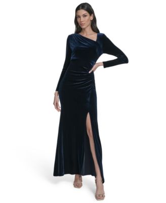 Eliza J - Women's Velvet Ruched Gown