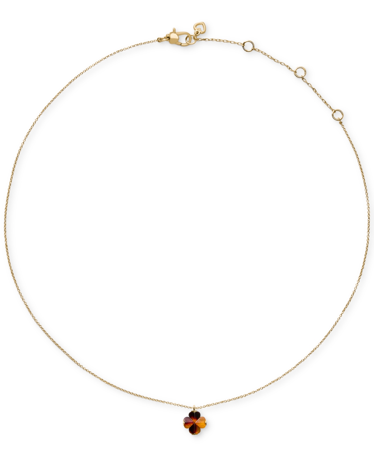 Kate Spade Cubic Zirconia Tortoise Flower Mini Pendant Necklace In Gold