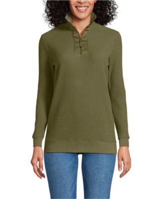 Women's Long Sleeve Waffle Quarter Zip Pullover