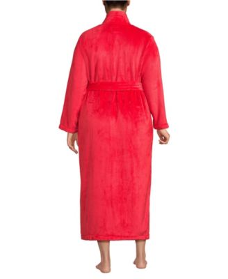 Lands' End Plus Size Cozy Plush Long Wrap Robe