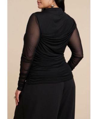 Women's Shirred Sheer Top