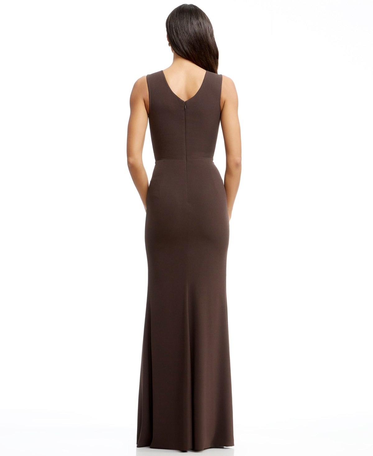 Dress The Population Women's Sandra V-neck Gown In Brown