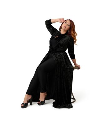 Plus Size Three Quarter Sleeved Starlet Duster