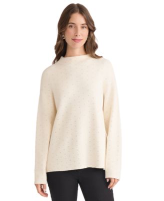 Jones New York - Women's Funnel Mock Neck Heatset Sweater