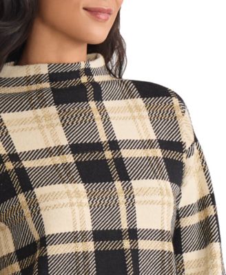 Women's Plaid Mock Neck Sweater