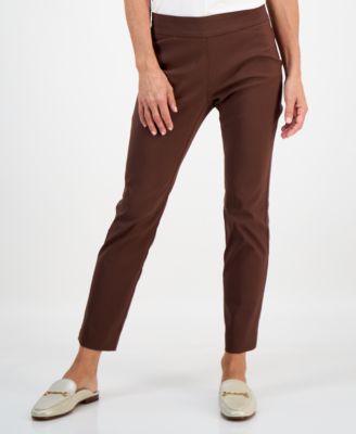 Petite Tummy-Control Cambridge Stretch Slim-Leg Pants, Created for Macy's