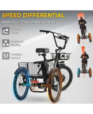 Step-Thru Folding E-Trike, 500W 20" Electric Trike for Adults with Removable Battery & Basket