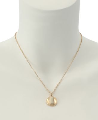 Ivory Molten Disc Pendant Necklace