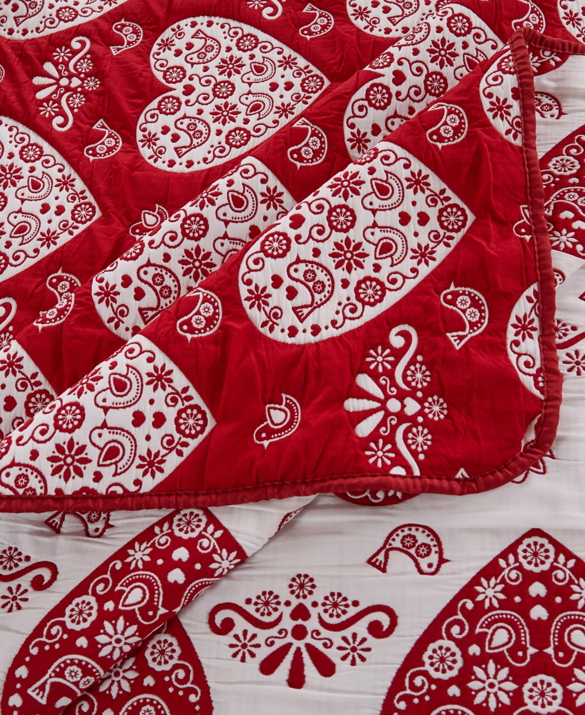 Greenland Home Fashions Lovebirds Woven Matelasse 2-pc. Coverlet Set, Twin In Red