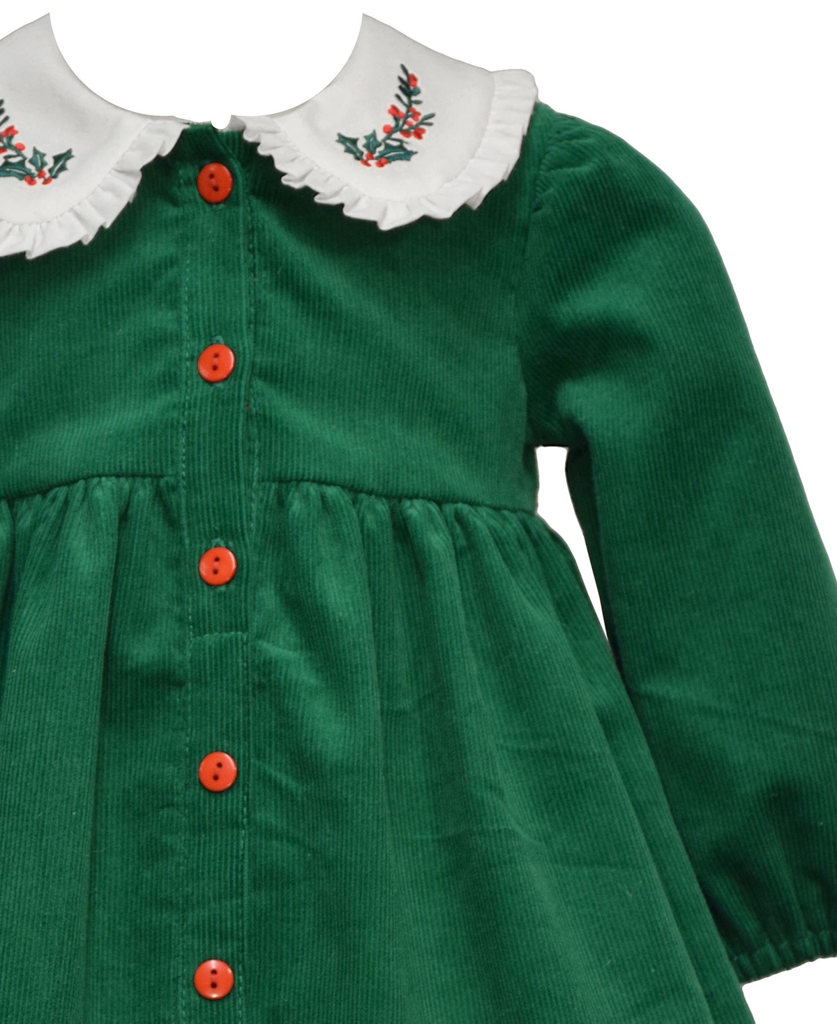 Bonnie Baby Baby Girls Long Sleeves Gingerbread Collar Dress