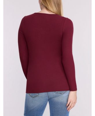 Maternity Square Neck Rib Knit Long Sleeve Tee - Motherhood