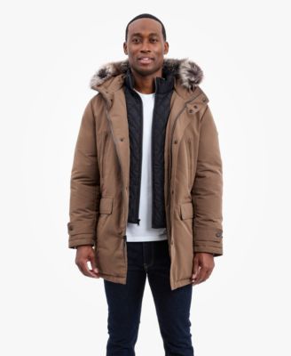 Men's Hooded Bib Snorkel Parka Coat
