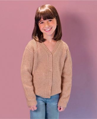 Girls Button Front Knit Sparkle Cardigan