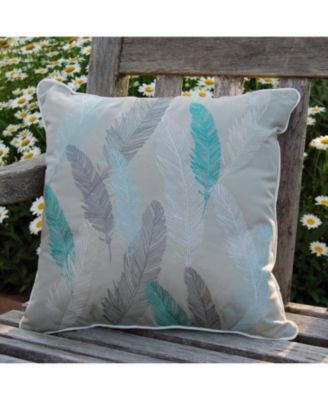 Lake Feather Pattern Indoor/Outdoor Lumbar Accent Throw Pillow Decor