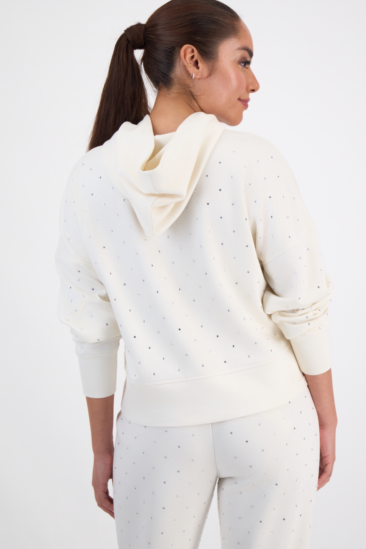 Inc International Concepts Petite Shine Embellished Hoodie, Macy's Exclusive In White