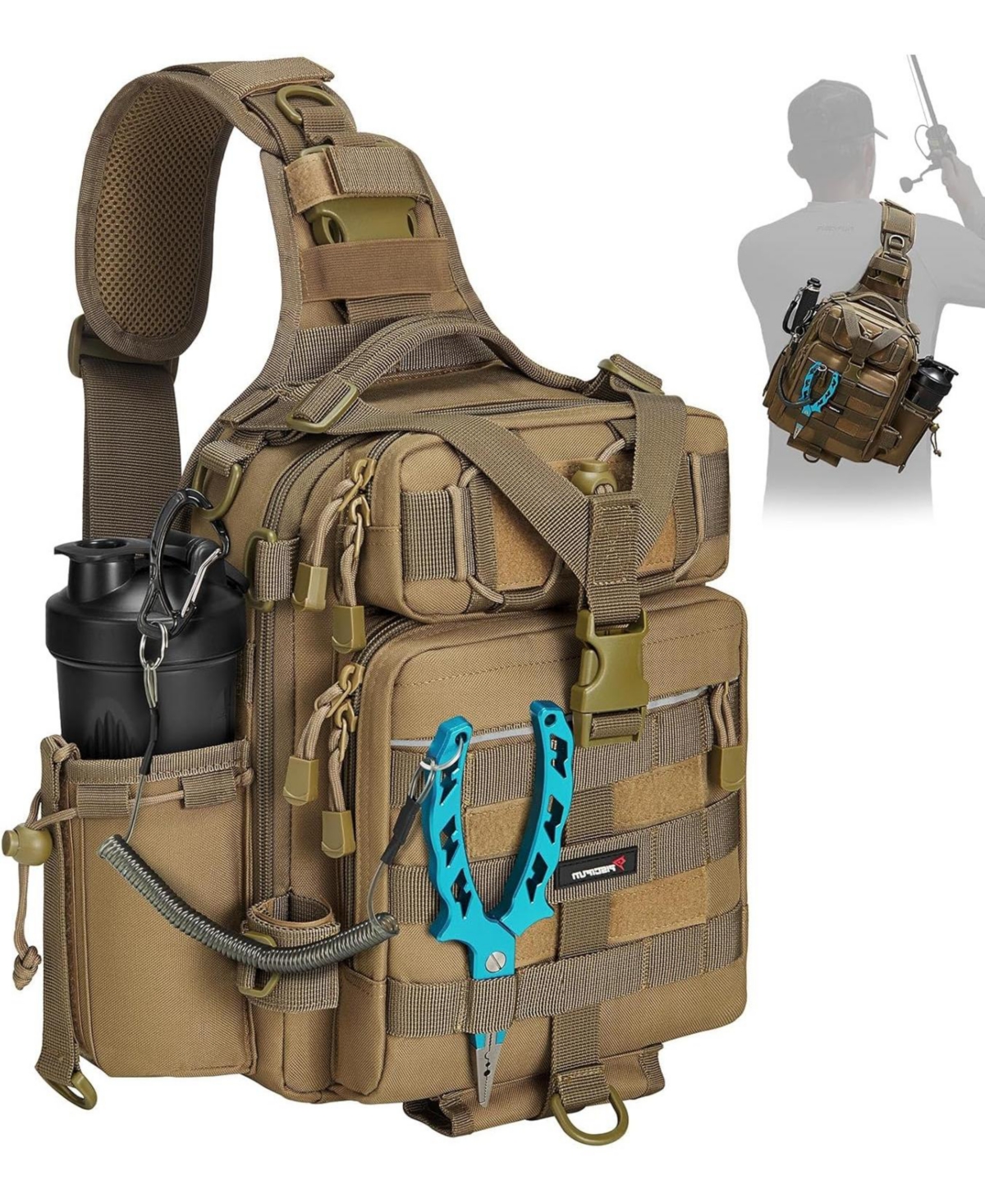 Fishing Backpack with Rod Holder