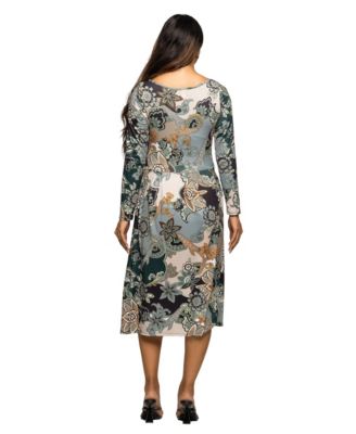 Women's Maternity Long Sleeve Midi Dress