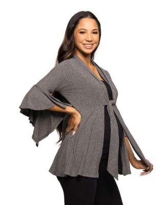 Women's Maternity Tie Front Bell Sleeve Jacket