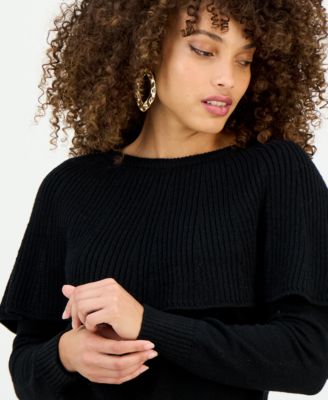 Petite Caped Sweater