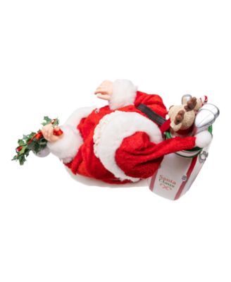 Charming 10.5" Fabrich&eacute; Golf Santa