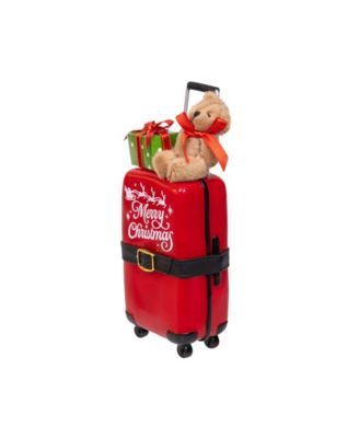 10.5" Fabrich&eacute; Santa with Luggage, 2-Pc. Set