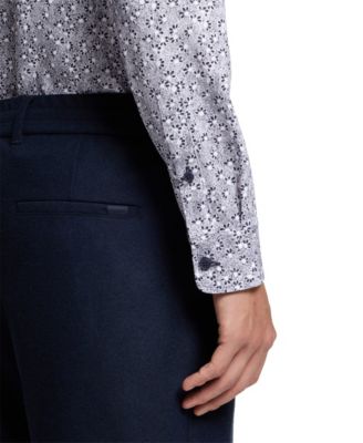 Men's Printed Cotton Blend Slim-Fit Dress Shirt