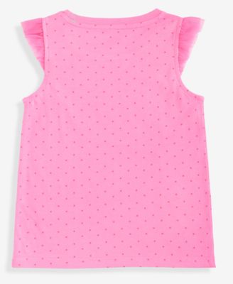 Girls Toddler 2T-4T Short-Sleeve Dot-Print Ruffled Top, Macy's Exclusive  