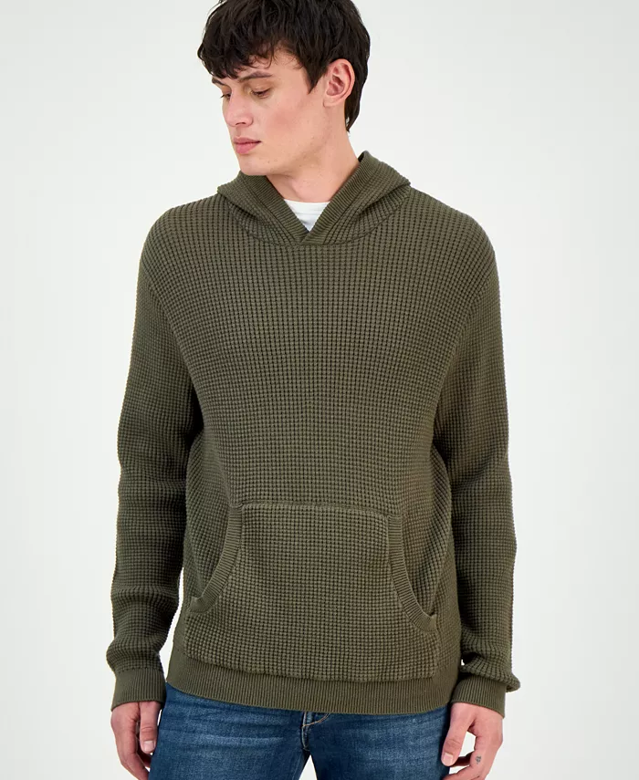 Men's Waffle-Knit Pullover Hoodie - thumbnail 5