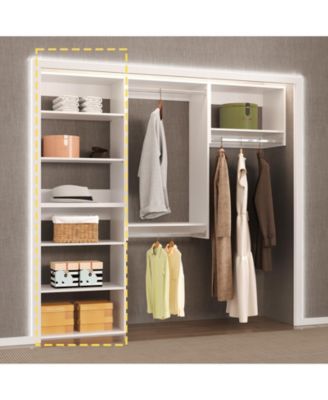 Short Tower Wood Built In Closet Organizer Unit, Wood Closet Organizer Starter Kit, Mounted Closet Systems