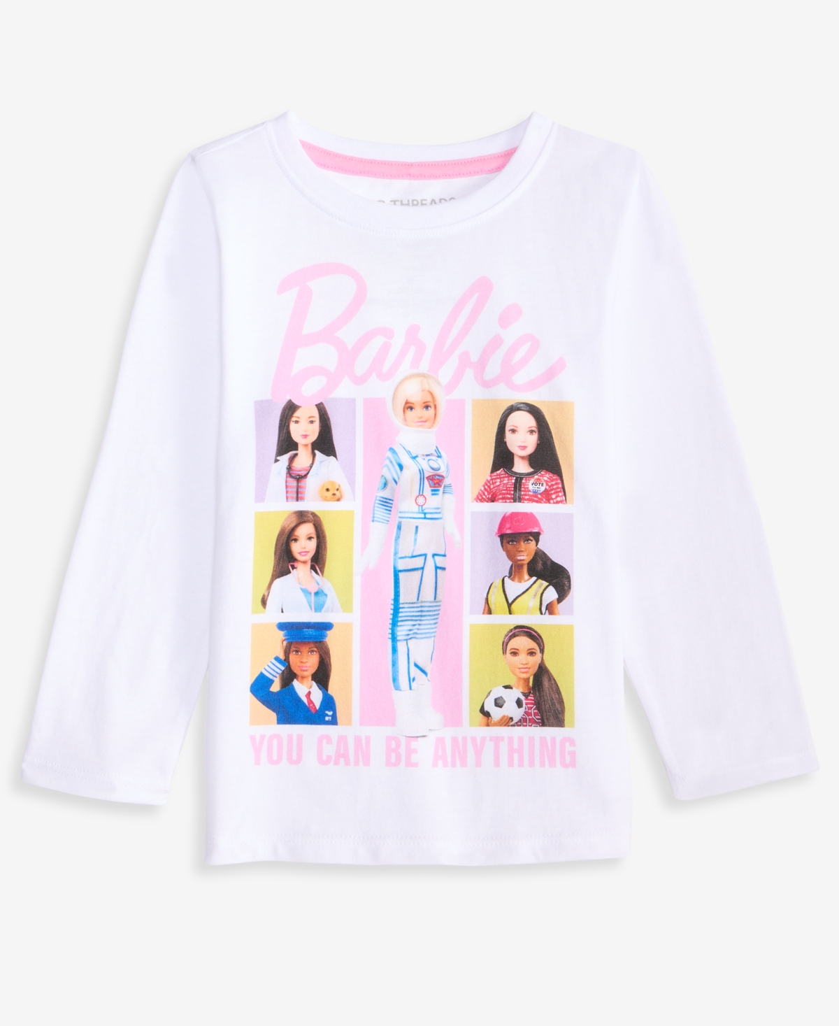 Epic Threads Babies' Girls Toddler 2t-4t Barbie Long-sleeve T-shirt, Macy's Exclusive In White