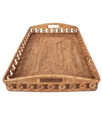 Artifacts Trading Company Rattan Rectangle Tray – Inna Design with High Handles