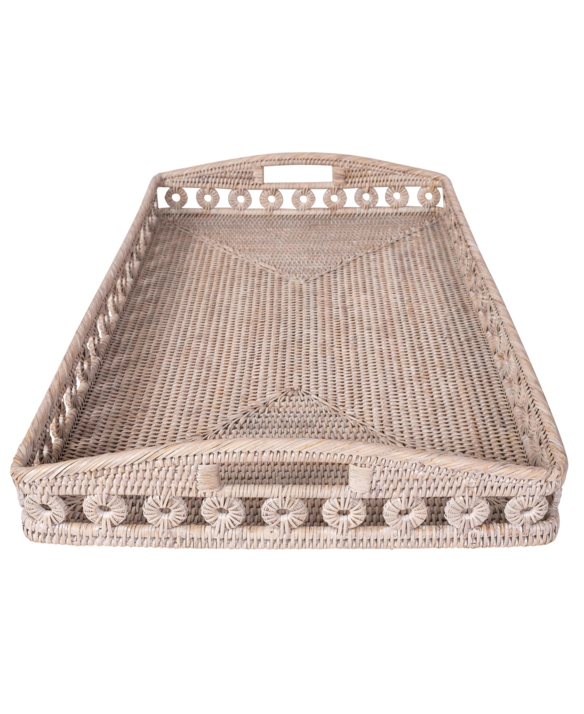 Artifacts Rattan Inna Design Rectangle Tray with High Handles